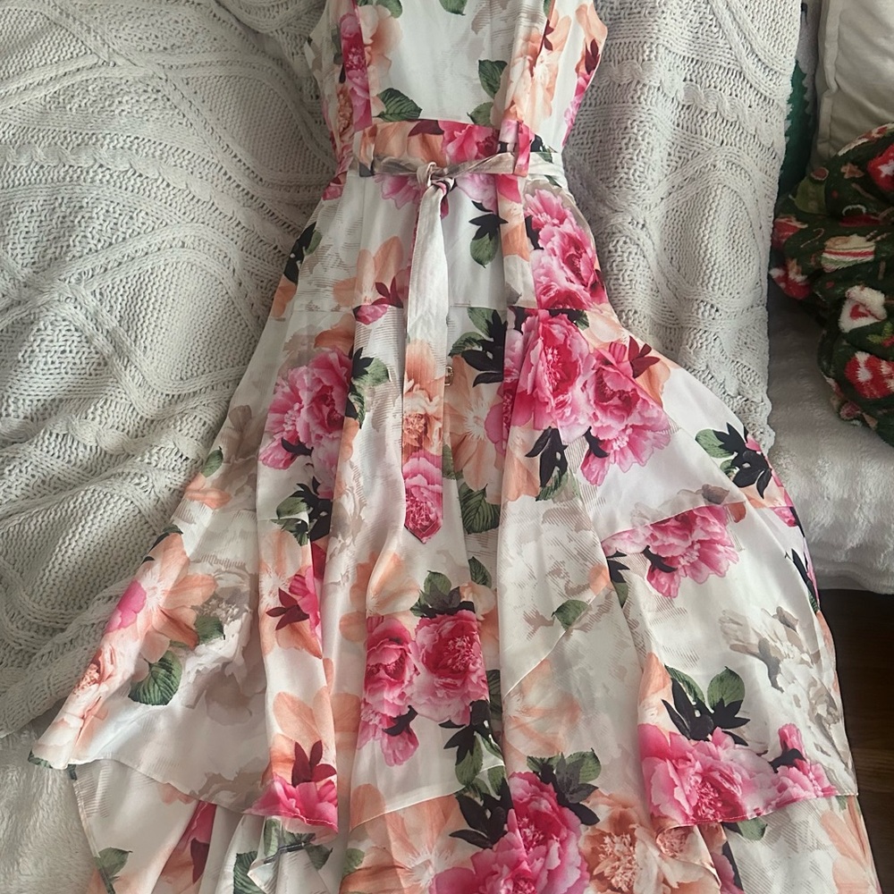 Calvin Klein Floral Pink and White Dress